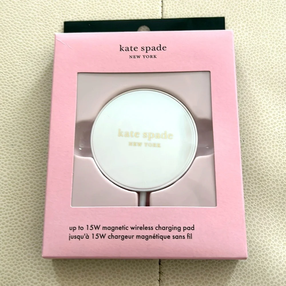 Kate Spade Wireless Magnetic Phone Charging Pad NEW Iridescent Pearl Gift Glam